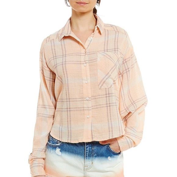 Free people cropped button down - Picture 1 of 4